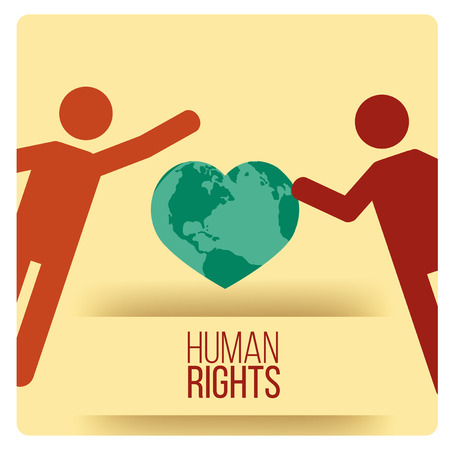 Human Rights Design over yellow color backgroundのイラスト素材