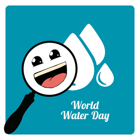 magnifiers in the world water day in blue colorのイラスト素材