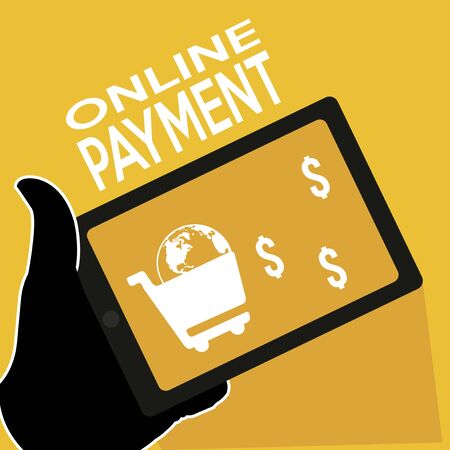 online payment flat illustration in color