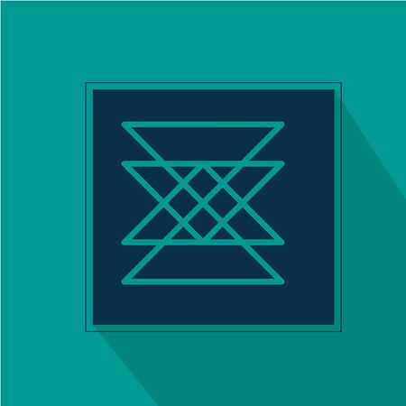 flat geometric icons in blue backdropのイラスト素材