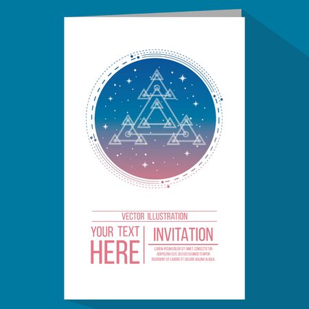 geometry invitation in blue color backdropのイラスト素材