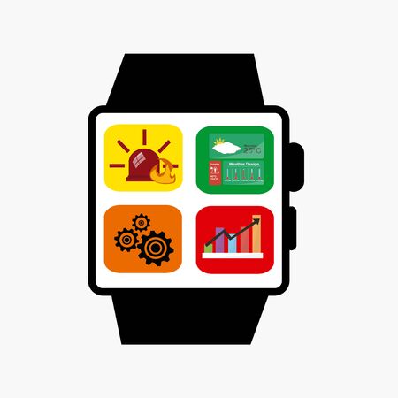 smart watch design in white backdropのイラスト素材