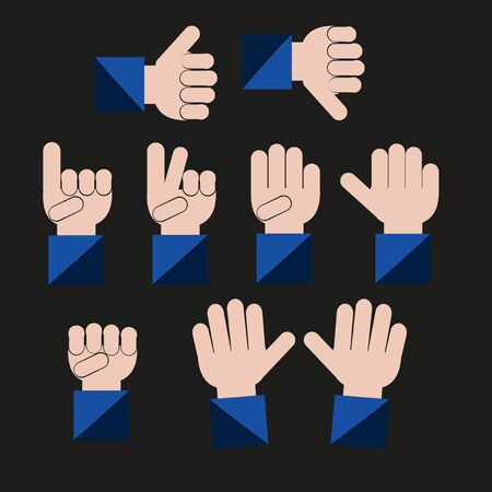 hand gestures in color backdropのイラスト素材