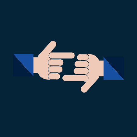 hand gestures in color backdropのイラスト素材