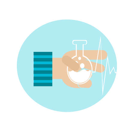 medical hands on color backdropのイラスト素材