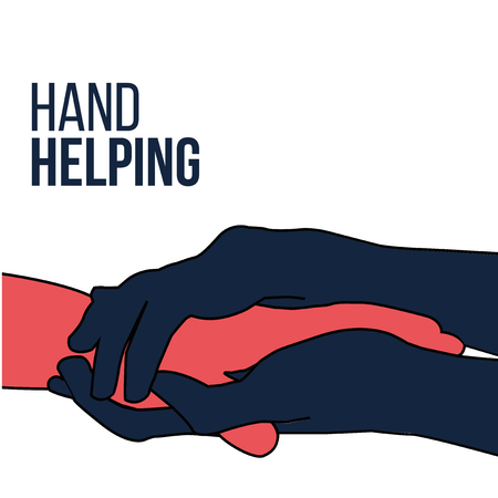 Helping Hands, colorful vector on white backdropのイラスト素材