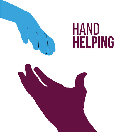 Helping Hands, colorful vector on white backdropのイラスト素材