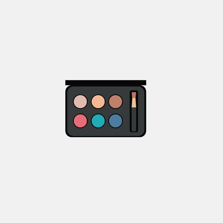cosmetic products, set eyeshadow illustration over white color backdropのイラスト素材