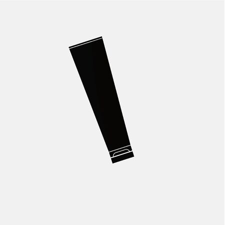 cosmetic products, cream bottle silhouette vector  over white backdropのイラスト素材