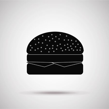 hamburger silhouette, illustration in gray degrade color backdropのイラスト素材