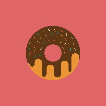 donut illustration on  pink  color backdropのイラスト素材