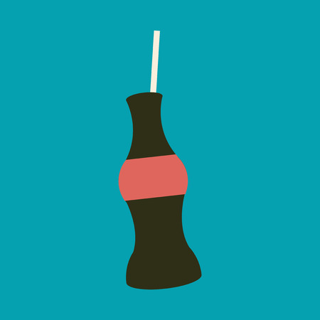 one soda  bottle illustration on blue  color backdropのイラスト素材