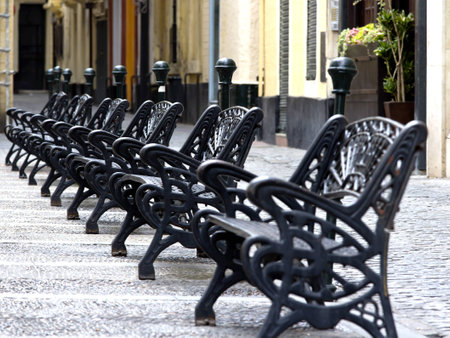 leere Bänkeの写真素材