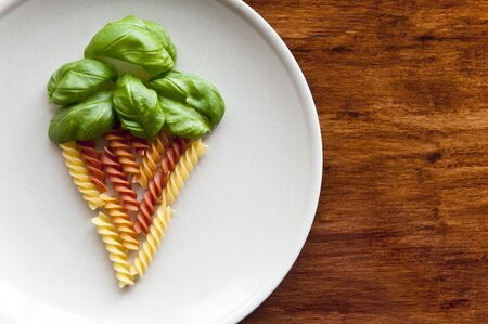 Ice-cream from colorful pastaの写真素材