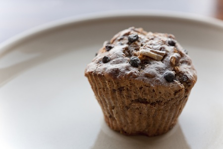 Delicious cupcake on a plate の写真素材