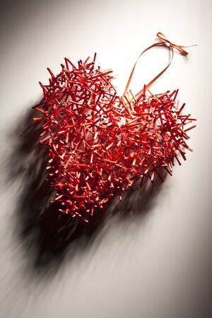 Creative Red Heart from Sticksの写真素材