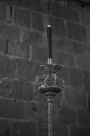 Candle in church closeup photoの写真素材