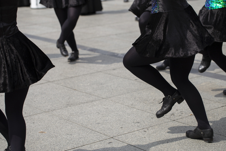 Irish dancers are dancingの写真素材
