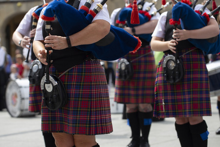 Scottish traditional pipe bandの写真素材