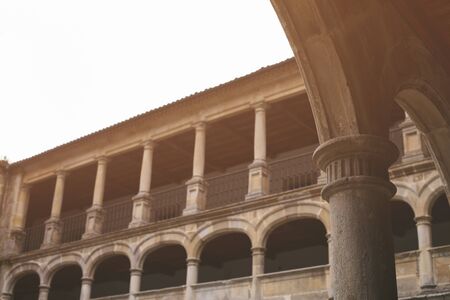 Cloisters, Cistercian monastery of Santa María la Real de Valdediósの写真素材