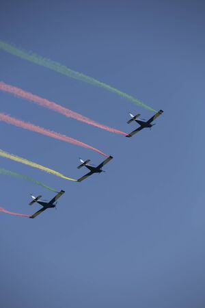 Aerobatics in an air showの写真素材