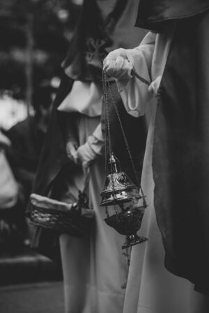 Close up of a censer in a procession, Holy Week
