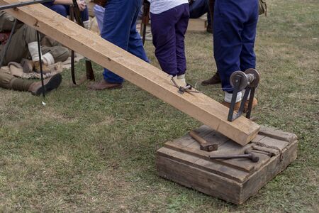 Close up of a catapultの写真素材