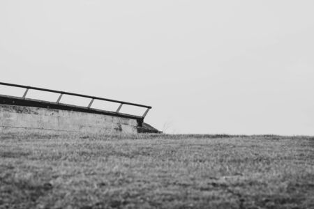 A fence in a fieldの写真素材