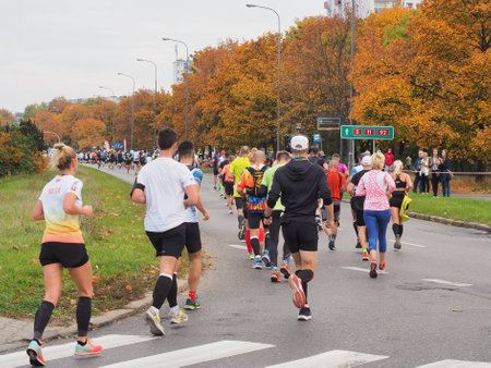 21. Poznan Marathon, Arciszewskiego Street, Poznan, Poland, 16th of October 10.16.2022のeditorial素材
