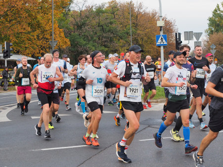 21. Poznan Marathon, Arciszewskiego Street, Poznan, Poland, 16th of October 10.16.2022のeditorial素材