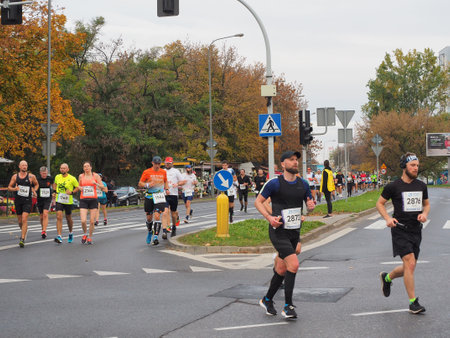 21. Poznan Marathon, Arciszewskiego Street, Poznan, Poland, 16th of October 10.16.2022のeditorial素材