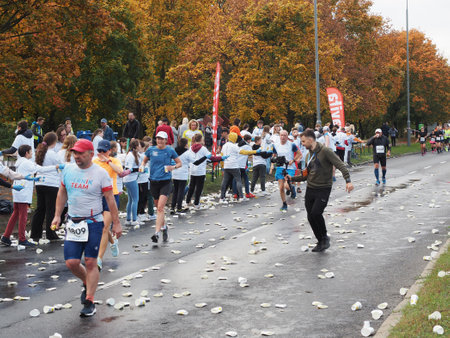 21. Poznan Marathon, Arciszewskiego Street, Poznan, Poland, 16th of October 10.16.2022のeditorial素材
