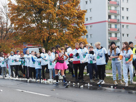 21. Poznan Marathon, Arciszewskiego Street, Poznan, Poland, 16th of October 10.16.2022のeditorial素材
