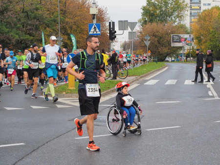 21. Poznan Marathon, Arciszewskiego Street, Poznan, Poland, 16th of October 10.16.2022のeditorial素材