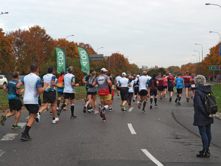 21. Poznan Marathon, Arciszewskiego Street, Poznan, Poland, 16th of October 10.16.2022のeditorial素材