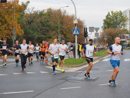 21. Poznan Marathon, Arciszewskiego Street, Poznan, Poland, 16th of October 10.16.2022のeditorial素材