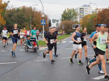 21. Poznan Marathon, Arciszewskiego Street, Poznan, Poland, 16th of October 10.16.2022のeditorial素材