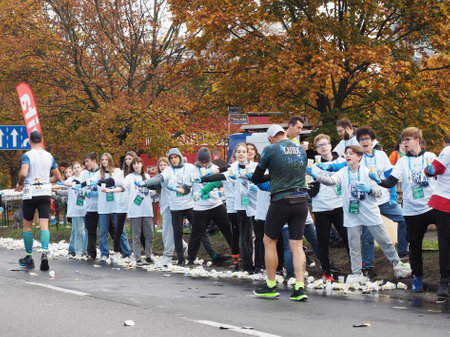 21. Poznan Marathon, Arciszewskiego Street, Poznan, Poland, 16th of October 10.16.2022のeditorial素材