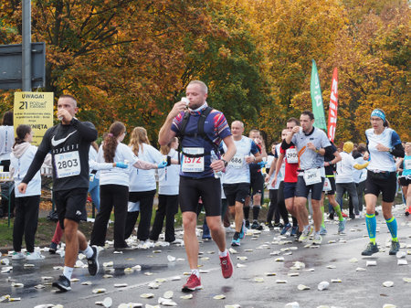 21. Poznan Marathon, Arciszewskiego Street, Poznan, Poland, 16th of October 10.16.2022のeditorial素材