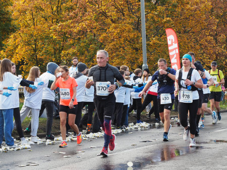 21. Poznan Marathon, Arciszewskiego Street, Poznan, Poland, 16th of October 10.16.2022のeditorial素材