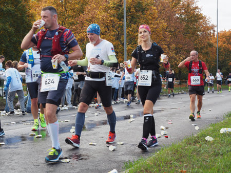 21. Poznan Marathon, Arciszewskiego Street, Poznan, Poland, 16th of October 10.16.2022のeditorial素材