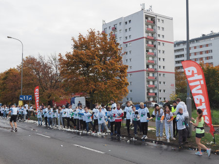 21. Poznan Marathon, Arciszewskiego Street, Poznan, Poland, 16th of October 10.16.2022のeditorial素材