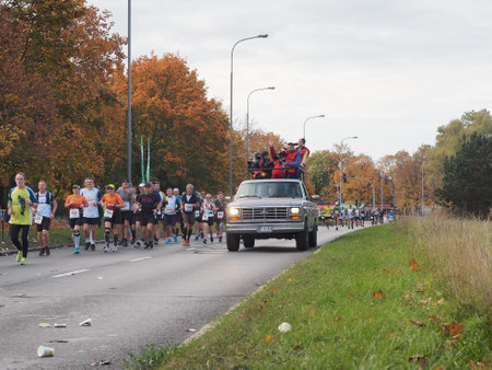 21. Poznan Marathon, Arciszewskiego Street, Poznan, Poland, 16th of October 10.16.2022のeditorial素材