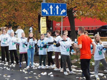 21. Poznan Marathon, Arciszewskiego Street, Poznan, Poland, 16th of October 10.16.2022のeditorial素材