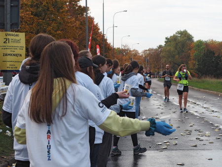 21. Poznan Marathon, Arciszewskiego Street, Poznan, Poland, 16th of October 10.16.2022のeditorial素材