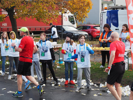 21. Poznan Marathon, Arciszewskiego Street, Poznan, Poland, 16th of October 10.16.2022のeditorial素材