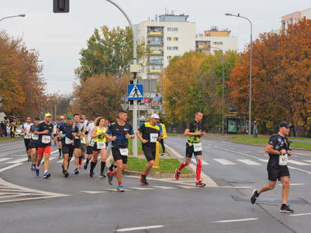 21. Poznan Marathon, Arciszewskiego Street, Poznan, Poland, 16th of October 10.16.2022のeditorial素材