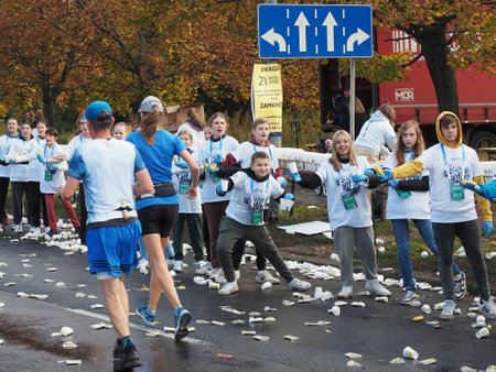 21. Poznan Marathon, Arciszewskiego Street, Poznan, Poland, 16th of October 10.16.2022のeditorial素材