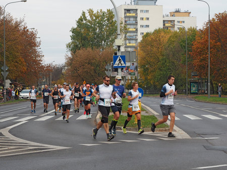 21. Poznan Marathon, Arciszewskiego Street, Poznan, Poland, 16th of October 10.16.2022のeditorial素材