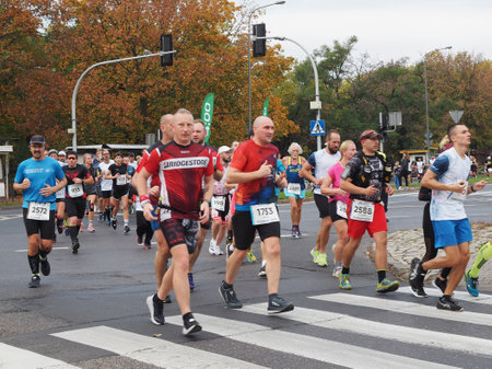 21. Poznan Marathon, Arciszewskiego Street, Poznan, Poland, 16th of October 10.16.2022のeditorial素材